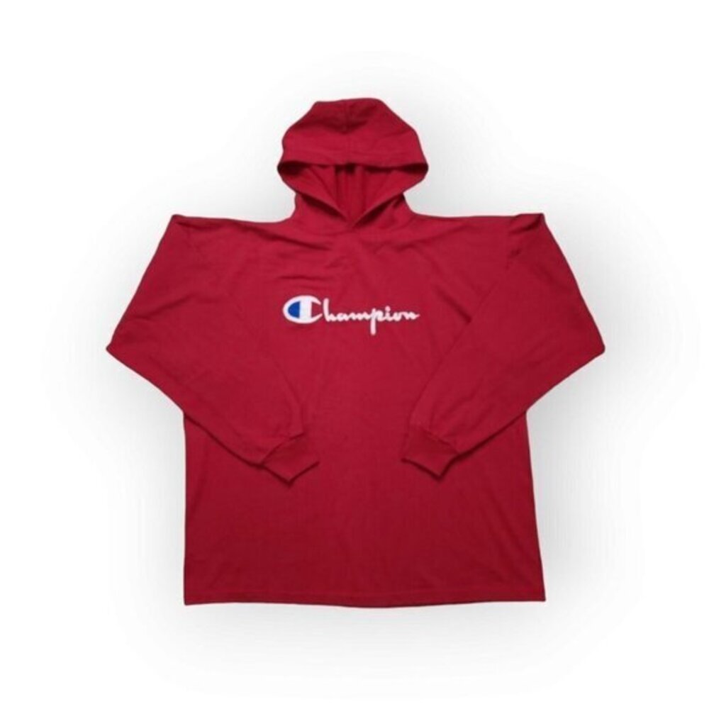Vintage 90s Champion Embroidered Hoodie USA Made Sweatshirt Mens XL